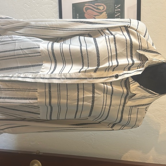 Karl Lagerfeld White and Black Striped Blouse - NWOT - Picture 6 of 9